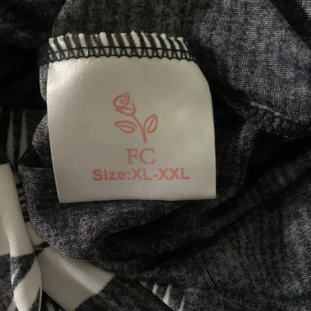 NWT FACTORY CONNECTION BLACK/WHITE V-FRONT & BACK MAXI DRESS SIZE XL-XXL